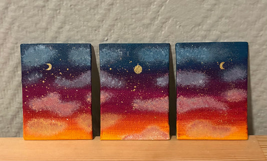Triple moon sunset